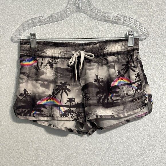 OP Shorts  Womens Medium (7 - 9) Rainbow Beach Island Shorty Ocean Pacific VTG - Picture 1 of 7